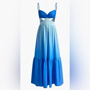 Commense Ombre Blue Cutout Maxi Dress